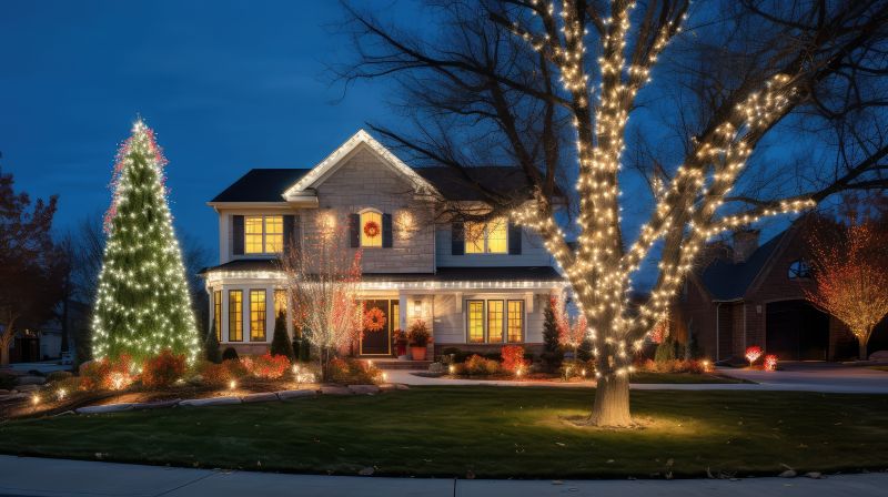 Christmas Lights Hanging in Roswell, GA