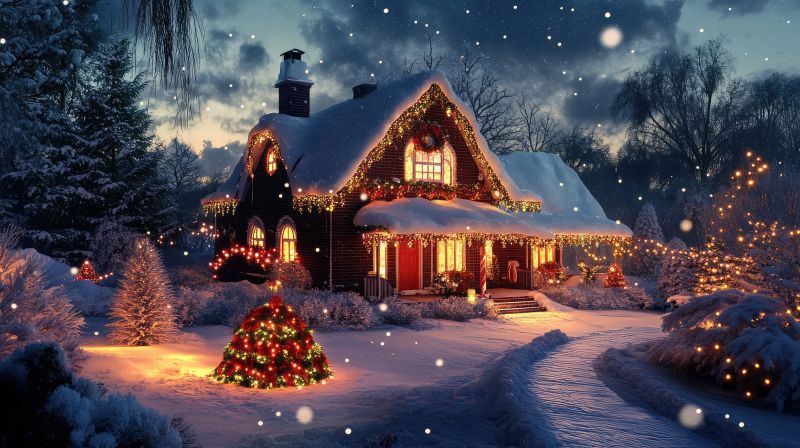 Holiday Lights Hanging in Olathe, KS